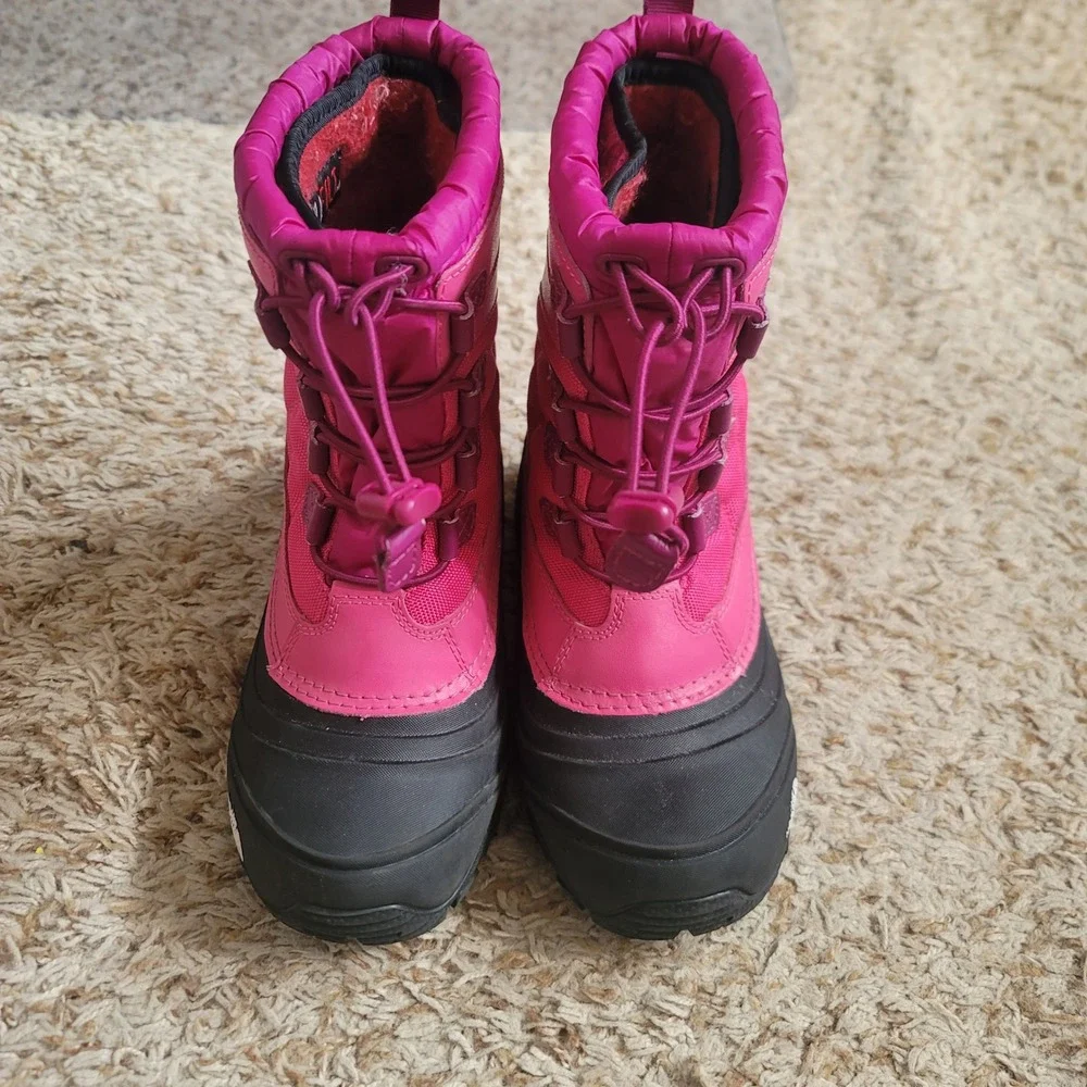 The North Face Alpenglow IV Snow Boots Kids 3 Pink Black Waterproof Insulated